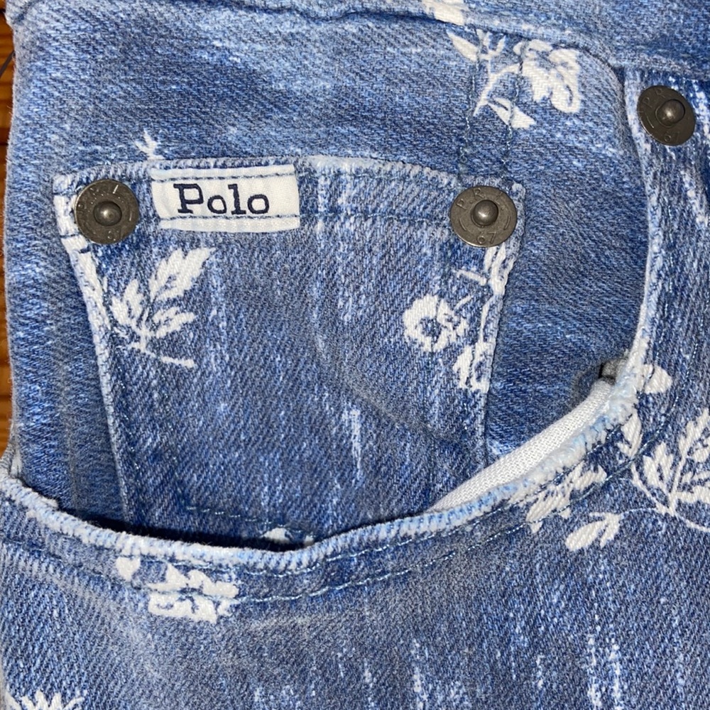 polo ralph lauren called high rise slim jeans white flower pattern - Picture 3 of 10